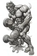 Atlas greek god lifting weights tattoo design idea