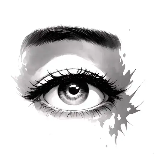 Artemis face forward blank eyes tattoo design idea