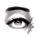 Artemis face forward blank eyes tattoo design idea