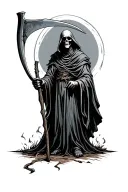 grim reaper holding a scythe tattoo design idea