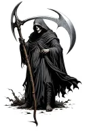grim reaper holding a scythe tattoo design idea
