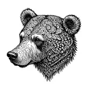bear head in Nordic dot work tattoo design idea