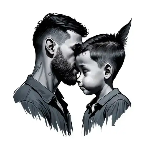 dad and son tattoo design idea