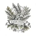 - [ ] "Everything happens for a reason" - [ ] cinzel font - [ ] olive leaf - [ ] nature scene - [ ] manly - [ ] shoulder tattoo design idea