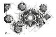 supernova explosion tattoo design idea