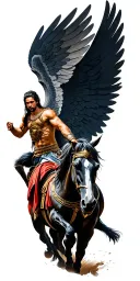 greek spartan warrior, winged horse tattoo design idea
