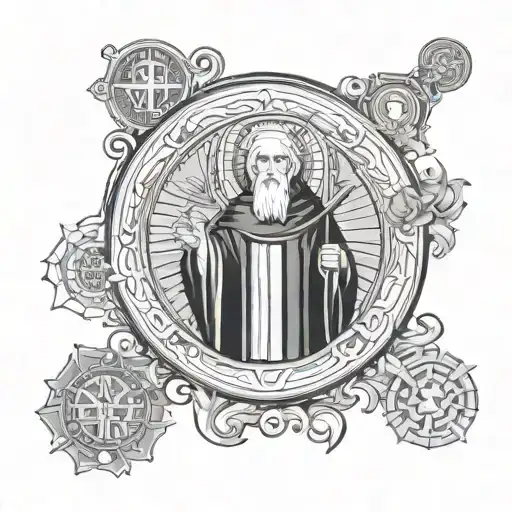 Saint Benedict Medal tattoo design idea