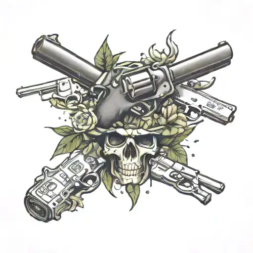 guns money drugs tattoo design idea