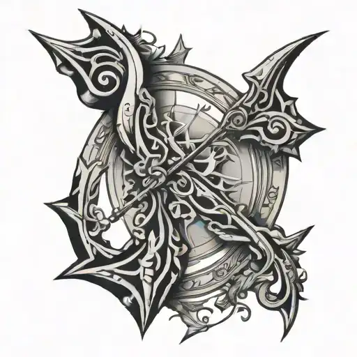 Nordic Bow & Arrow tattoo design idea