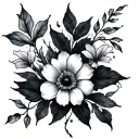 Dream trap with Lys Flowers tattoo design idea