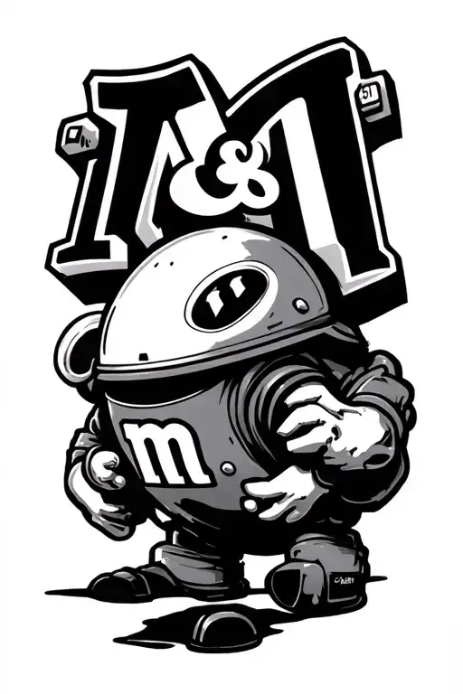 Eternaut, gurbos, cascarudos, letter M & M, 57 sign tattoo design idea