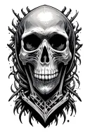 warrior skeleton tattoo design idea