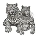 black Seminole and black panther movement tattoo design idea