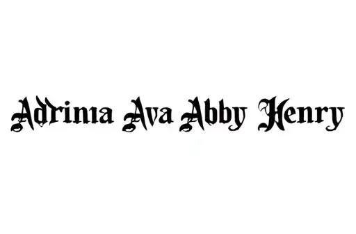 "Adriana Ava Abby Henry " tattoo design idea