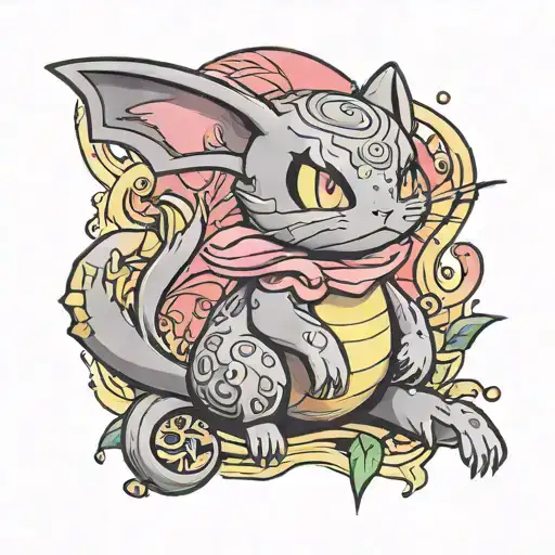 Pokémon mew one piece featuring tattoo design idea
