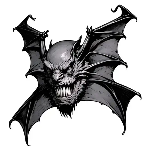 Hanging Bat tattoo design idea