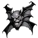 Hanging Bat tattoo design idea