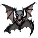Hanging Bat tattoo design idea