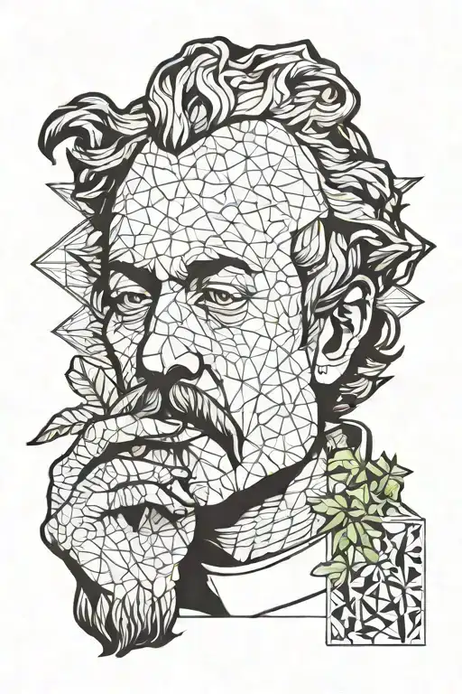 Philosopher smoking weed  tattoo design idea