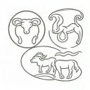 aquarius, leo and aries zodiac sign tattoo design idea