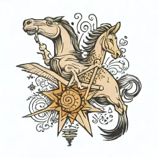 horse , rabbits foot , mushrooms , a loon , wishbone, the north star tattoo design idea