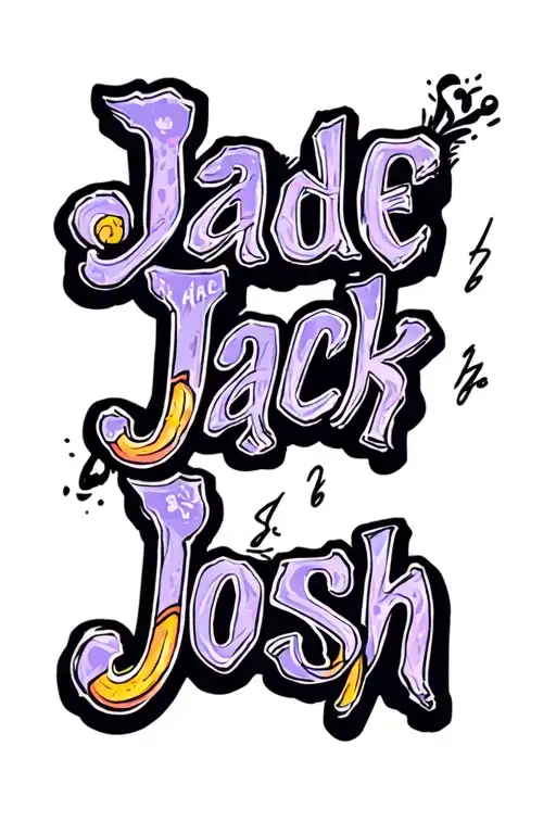 "Jade Jack Josh" Script tattoo design idea