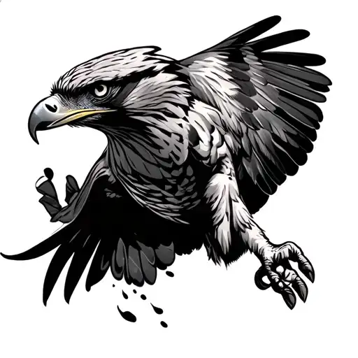 Hawk diving head first. tattoo design idea