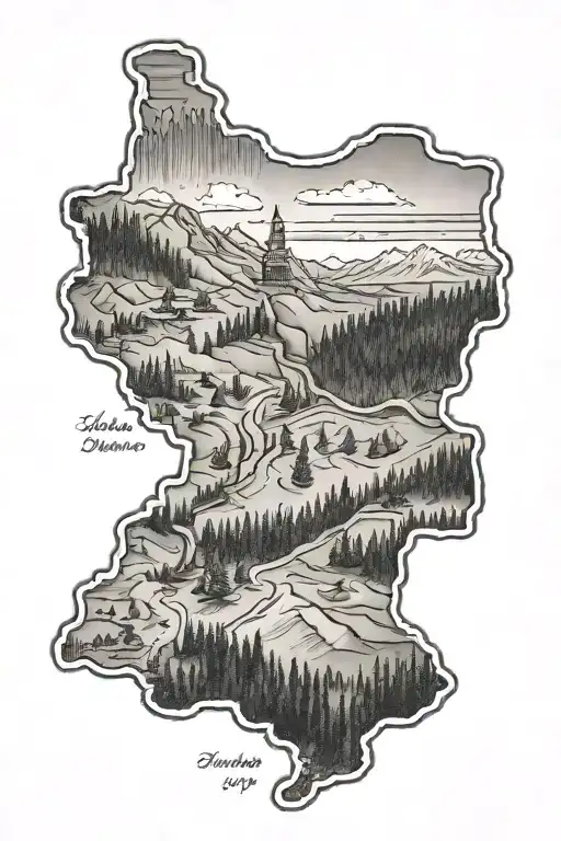 Idaho map outline tattoo design idea