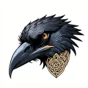 celtic knotwork with raven head tattoo design idea