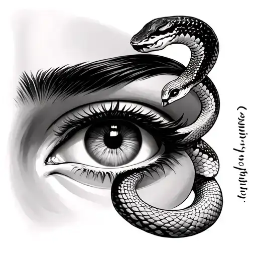 egyptian eyes with a snake over it says two sides tattoo design idea
