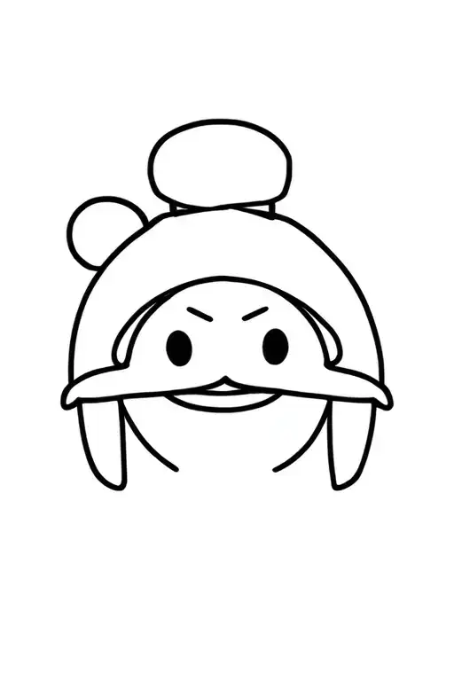 Koro sensei head with luffys hat tattoo design idea