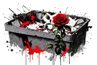 rose growing from concrete tattoo design idea