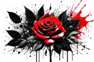 rose growing from concrete tattoo design idea