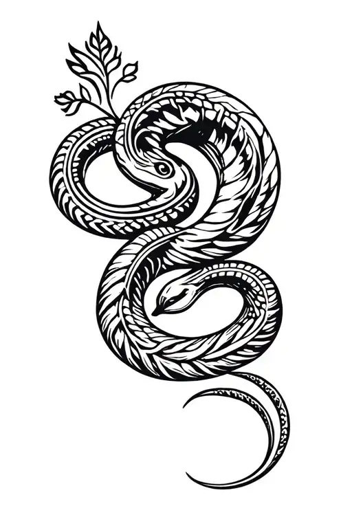 Mexican feathered snake 3D Realisat tattoo design idea