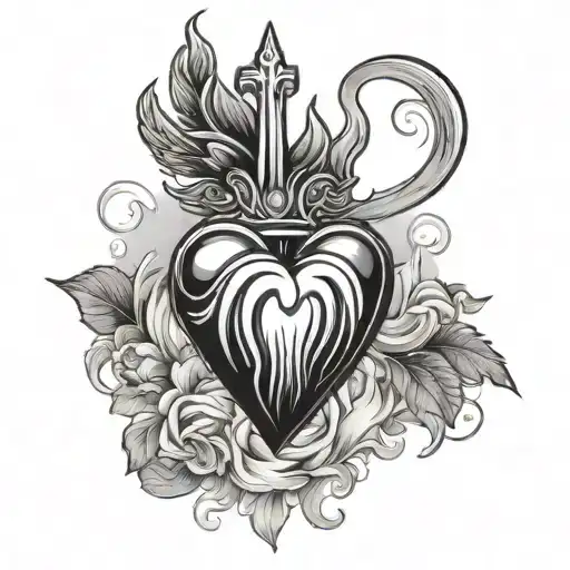 sacred heart tattoo design idea