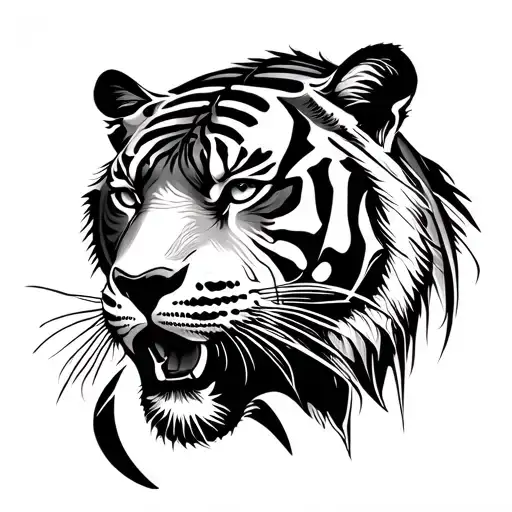 Combine typography and a tiger silhouette for a unique graphic designer tattoo tattoo design idea