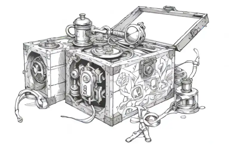 Making a tattoo inside the box ring for the ankle with the design of van and kickboxing and electric shutter and rugby a tattoo design idea