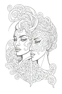 Something to do with Gemini, two faces representing the diversity tattoo design idea