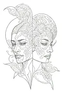 Something to do with Gemini, two faces representing the diversity tattoo design idea