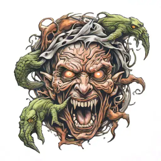 demons crawling out ADHD tattoo design idea