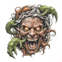 demons crawling out ADHD tattoo design idea