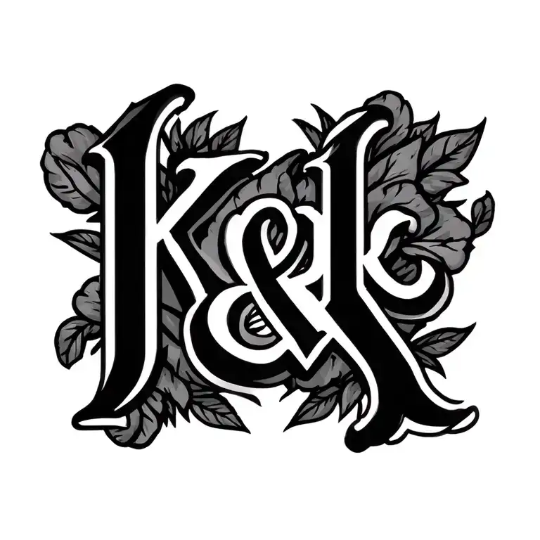 Kade & k name letter tattoo tattoo design idea