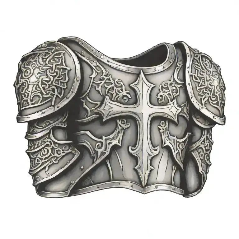 pauldron armor cross tattoo tattoo design idea