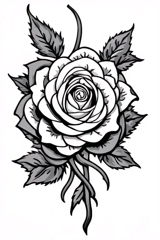Celtic rose intertwined tattoo design idea