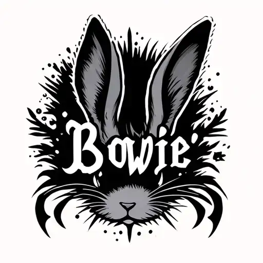 "Bowie" Rabbit ears lopped tattoo design idea