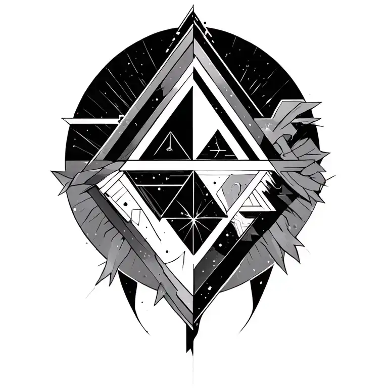 helios with gemetric tattoo of a triangle tattoo design idea