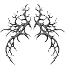 Smooth, branching lines like soft energy veins. Organic and calm, no shading, natural anatomical flow. tattoo design idea