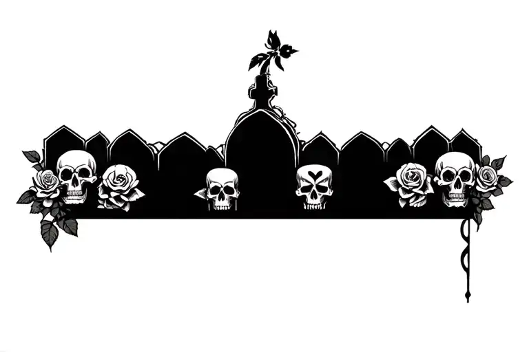 Skulls, roses, a cemetery and the Orisha Oya tattoo design idea