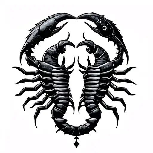 Scorpio, Pisces and  Aquarius signs  tattoo design idea