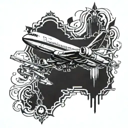 747 written tattoo design idea